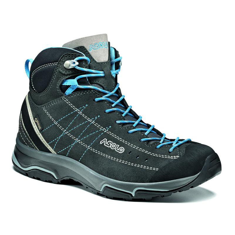Asolo Nucleon Mid Gv Womens Hiking Boots Canada Cheap Graphite/Blue/Green (Ca-6750832)